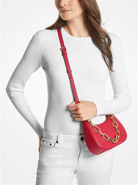 Cora Medium Pebbled Leather Shoulder Bag.